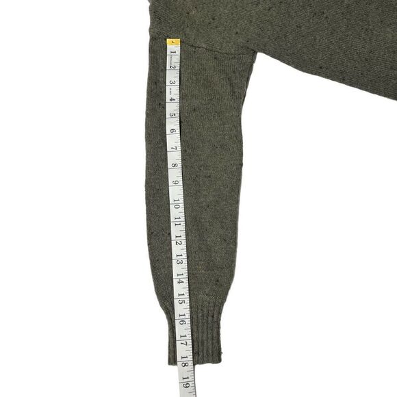 Madewell Sweater Donegal Forest Bartlett V Neck Pullover Green Black Speckled XS - Picture 10 of 14